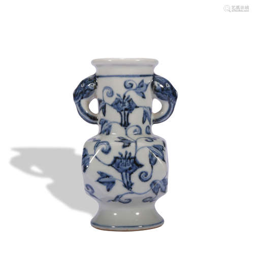 A blue and white 'floral' vase