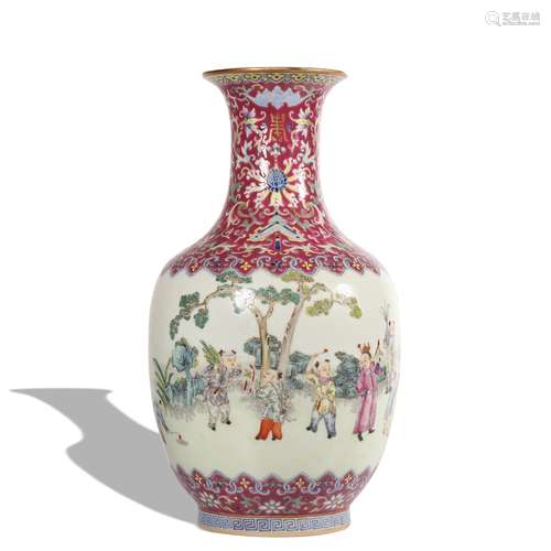 A famille-rose 'figure' vase