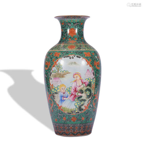 A Wu cai 'floral' vase