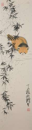 A Qin tianzhu's panda painting