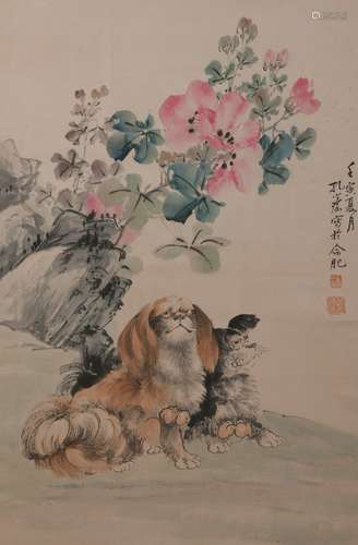 A Kong xiaoyu's dog painting