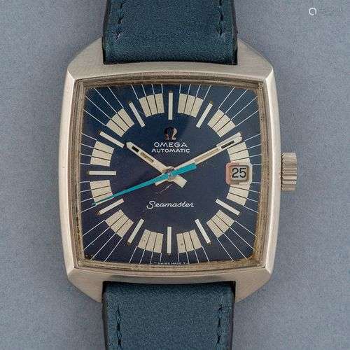 OMEGA. Montre d'homme en acier modèle Seamaster. Bracelet cu...