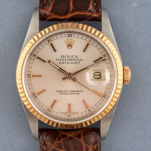 ROLEX. Montre d'homme en or et acier modèle Date Just. Ref.1...