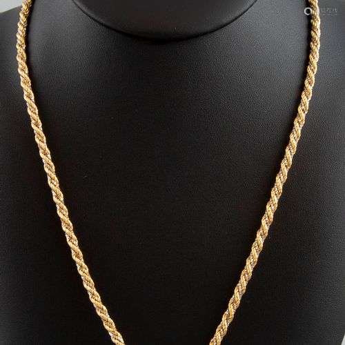 Collier deux ors 18K 750°. Poids 18,5g.