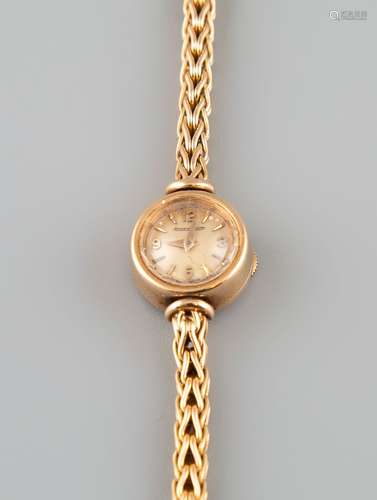 JAEGER LECOULTRE. Montre de dame en or jaune 18K 750°. Mouve...