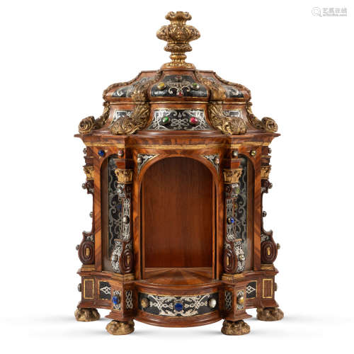 Wood and semi precious stones cabinet Austria, 18th-19th cen...