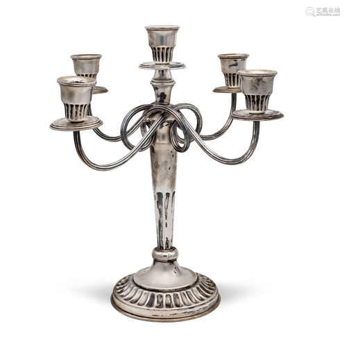 5 lights silver camdelsticks Italy, 20th century weight 767 ...