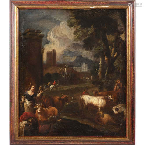 Bambocciante painter late 17th century 58x49 cm.