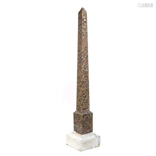 Large Assuan granite obelisk Rome, 19th century 131x23x23 cm...