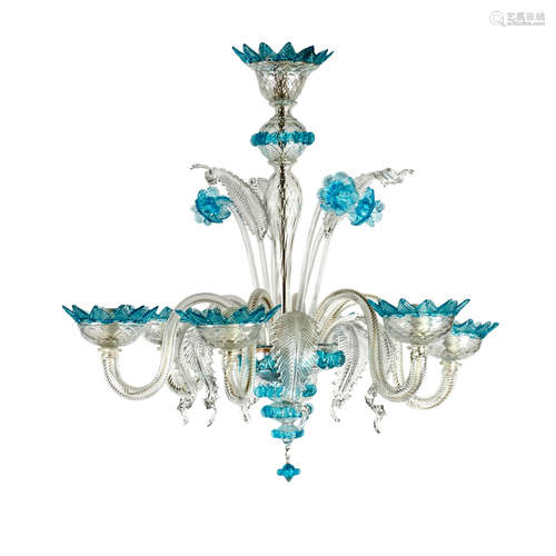 Murano glass chandelier, Mazzucato production 20th century 7...