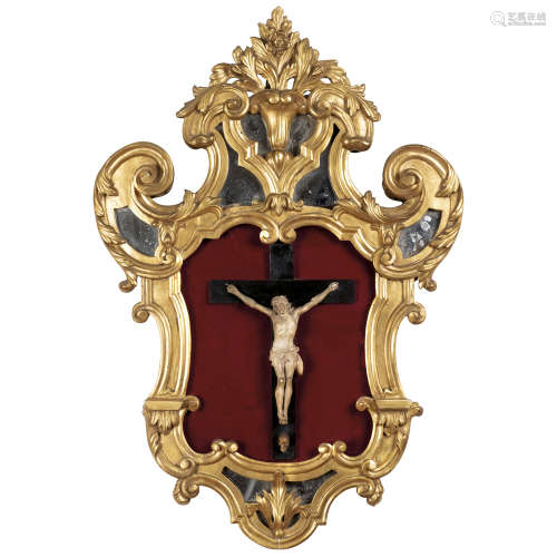 Bone crucifix Italy, 19th century 78x53 cm.