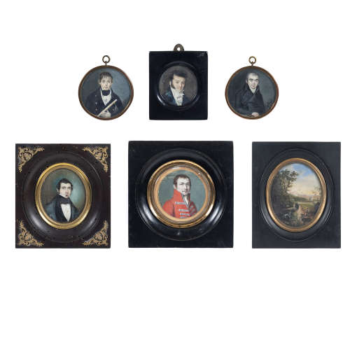 Collection of miniatures (6) 19th century maximum dimensions...