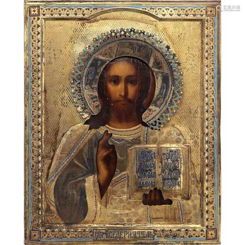 Icon depicting Christ Russia, 19th century 22,5x18 cm.