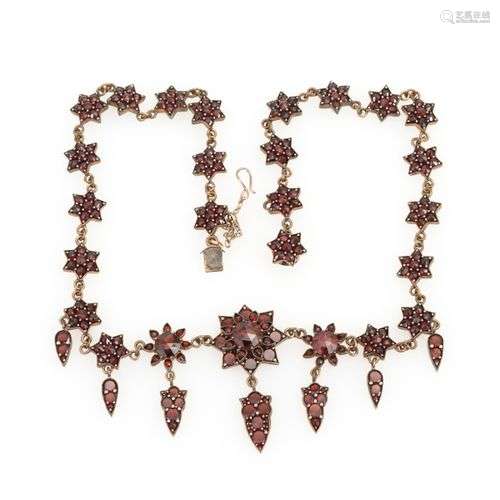 Granatcollier um 1900