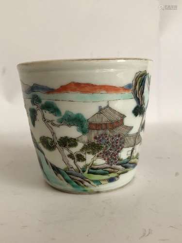 19th Century Chinese Qing Period Brush Pot/ Cup