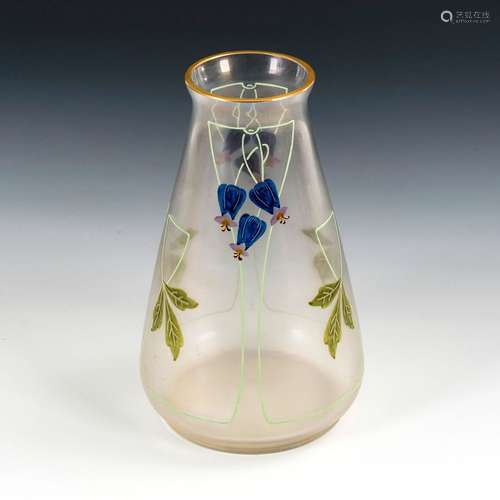 Jugendstil-Vase mit Emailmalerei