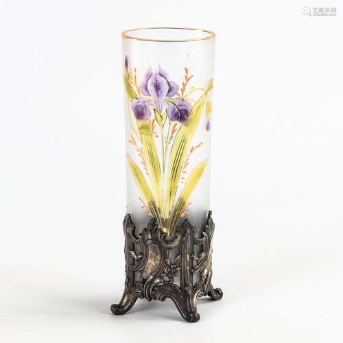 Jugendstil-Vase mit Emailmalerei