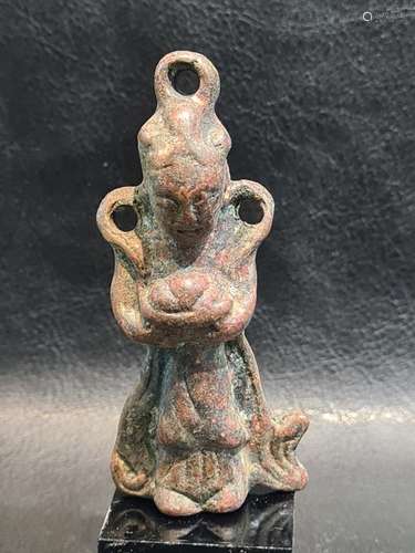 Chinese Bronze Pendant Figure Fitted On Stand 9cm Height Inc...