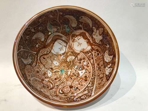 A Persian Glazed Ceramic Lustre Bowl