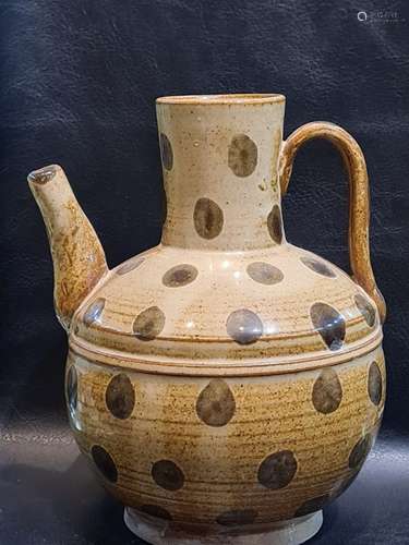 Chinese Pottery Water Jug Decorated With Polka Dots