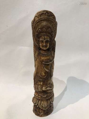 Tibetan Carved Bone Buddha Vase