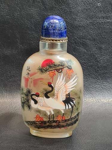 19th/20th century Chinese Reverse Painting Snuff Bottle With...