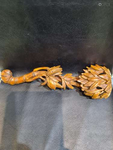 20th Century Chinese Tibetian Carved Wooden Prayer Stick