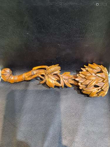 20th Century Chinese Tibetian Carved Wooden Prayer Stick