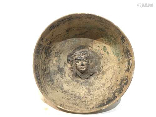 Roman Glass Cup With Medusa Face