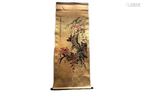 Large Chinese Calligraphy Hanging Scroll Painting Decorated ...