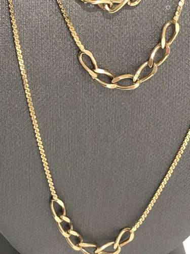 9k gold chain-necklace over 31 inches; 7.3g;