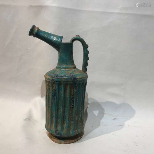 12th Century Persian Islamic Turquoise Ewer