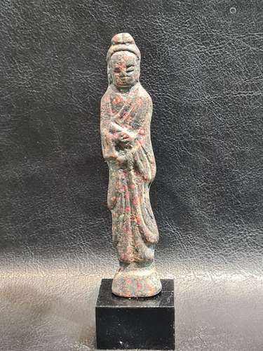 Chinese Bronze Woman Statue 12cm including Base