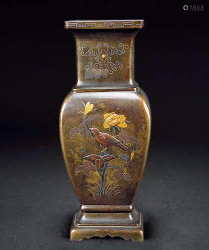 清  铜鎏金花瓶
