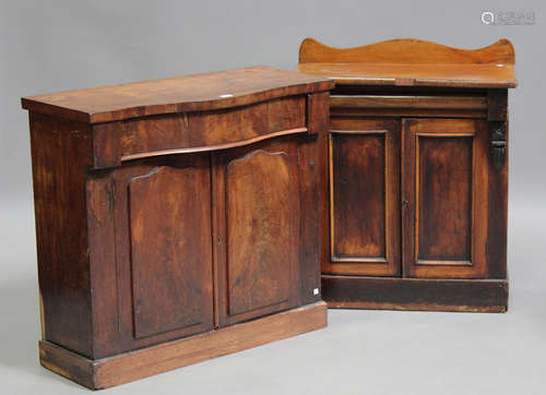 A Victorian mahogany chiffonier base, height 84cm, width 92c...