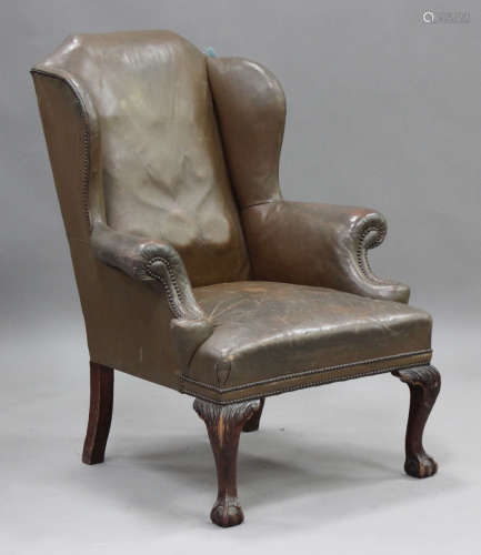 An early/mid-20th century George III style brown leather win...
