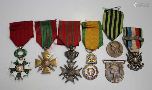 Seven Continental medals and decorations, including French L...