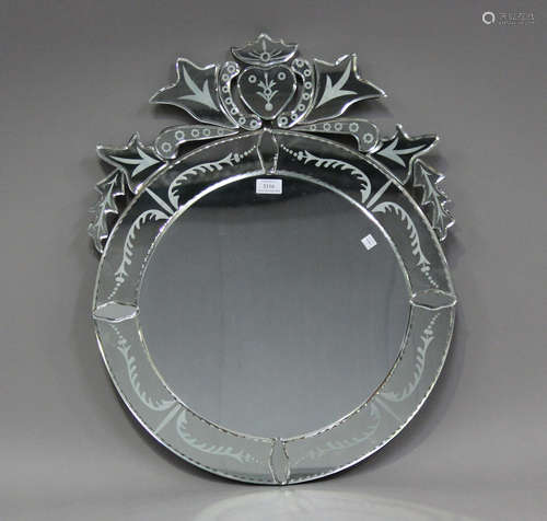 A modern Venetian style wall mirror, height 68cm, width 56cm...