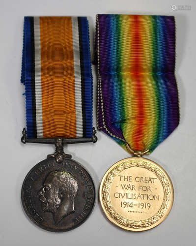 A 1914-18 British War Medal and 1914-19 Victory Medal to '39...