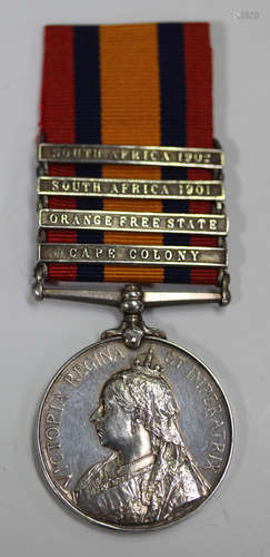 A Queen's South Africa Medal with four bars, 'Cape Colony', ...