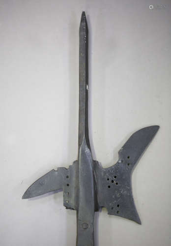 A late 16th century North German halberd with central spike,...