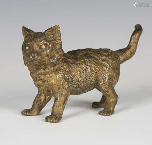 A late 19th century Austrian cold painted cast bronze novelt...