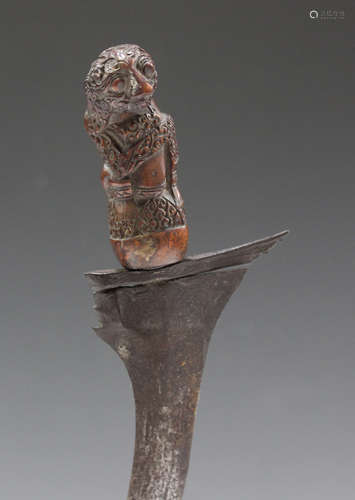 An interesting 19th century Javanese kris dagger with watere...