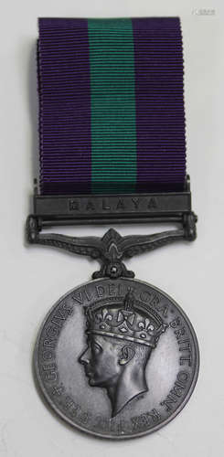 A General Service Medal, George VI issue, with bar 'Malaya' ...