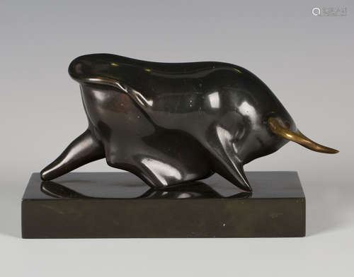 Jill Sanders - a brown and gilt patinated cast bronze model ...