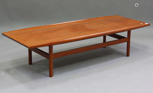 A mid-20th century teak coffee table by Dalescraft, the dish...