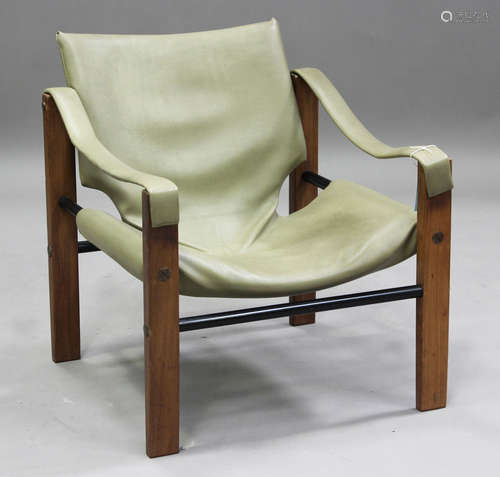 An Arkana safari armchair, designed by Maurice Burke, with g...