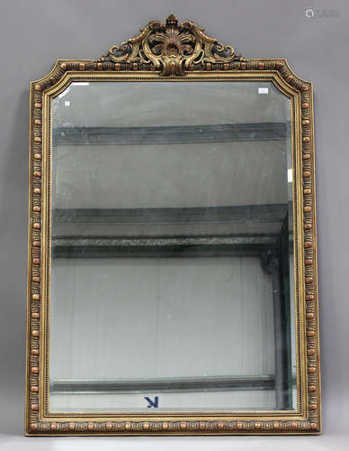 A 20th century Victorian style gilt composition overmantel m...