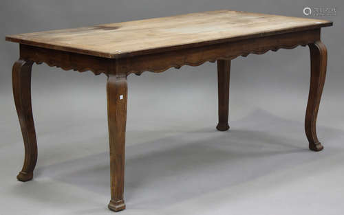 An early 20th century French fruitwood farmhouse kitchen tab...