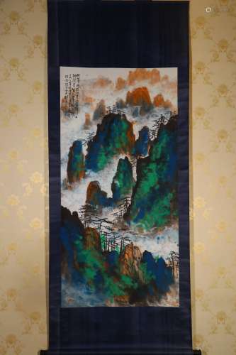 Vertical Painting by Liu Haisu
